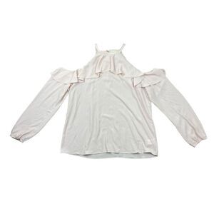 Michael Michael Kors pink ruffle cold shoulder top